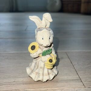 Vintage Cream and Yellow Bunny Figurine